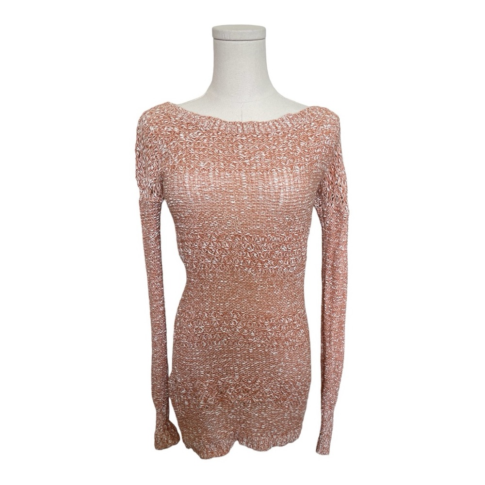 Scoop NYC Loose-Knit Cashmere/Silk Peach/Blush Sweater or Dress.Size Small. GUC. - Picture 7 of 14
